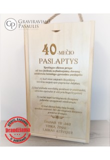 Graviruota vyno dėžė "40-mečio paslaptys"
